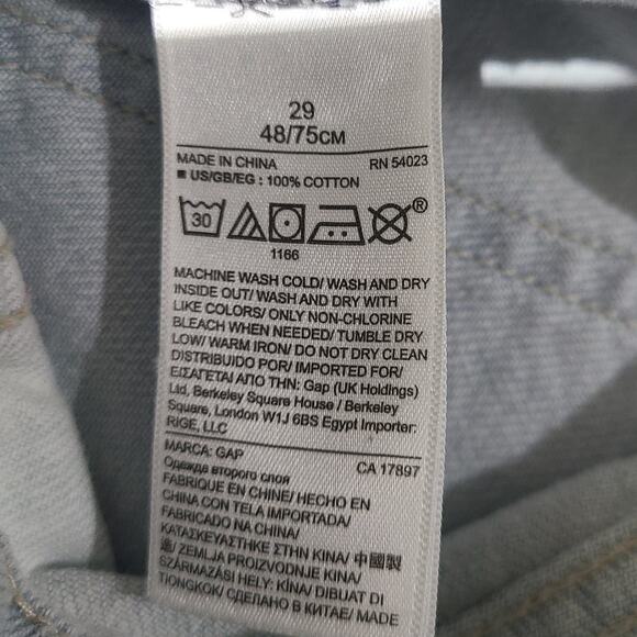 GAP Jeans Women's 29 Slouch Powder Light Wash Indigo Distressed Denim Loose - Picture 13 of 14